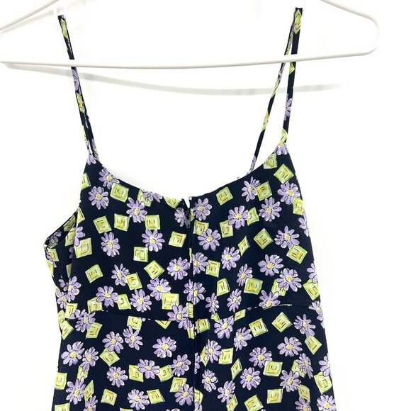 Vivayou USA Y2K Floral Slip Dress Women's Small Navy Green Purple - Picture 6 of 7